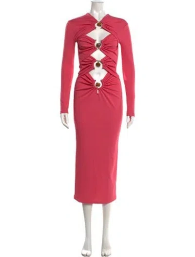 Pre-owned Christopher Esber Asymmetrical Midi Length Dress In Pink