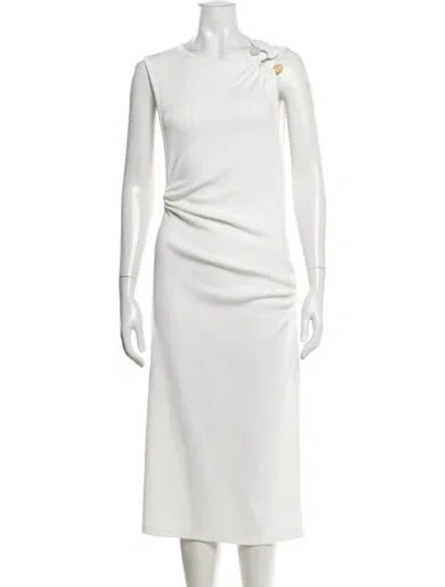 Pre-owned Christopher Esber Asymmetrical Midi Length Dress In White