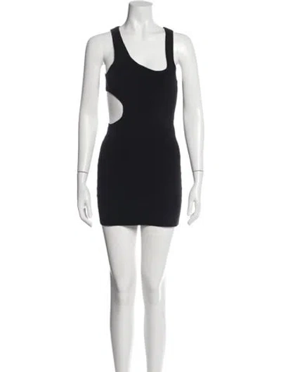 Pre-owned Christopher Esber Asymmetrical Mini Dress In Black