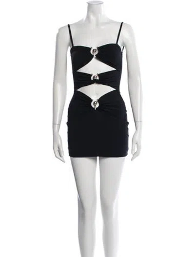 Pre-owned Christopher Esber Asymmetrical Mini Dress In Black