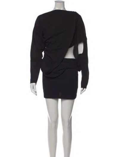 Pre-owned Christopher Esber Asymmetrical Mini Dress In Black