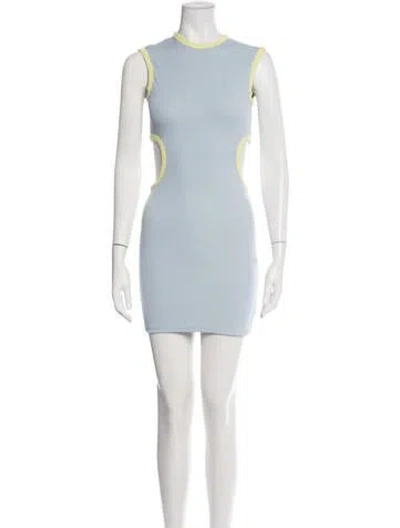 Pre-owned Christopher Esber Asymmetrical Mini Dress In Blue