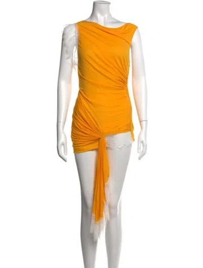 Pre-owned Christopher Esber Asymmetrical Mini Dress W/ Tags In Orange