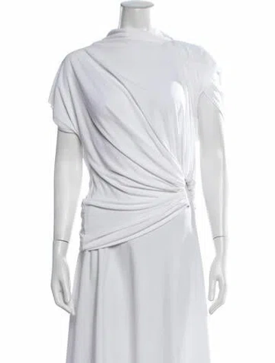 Pre-owned Christopher Esber Asymmetrical Short Sleeve Top In White