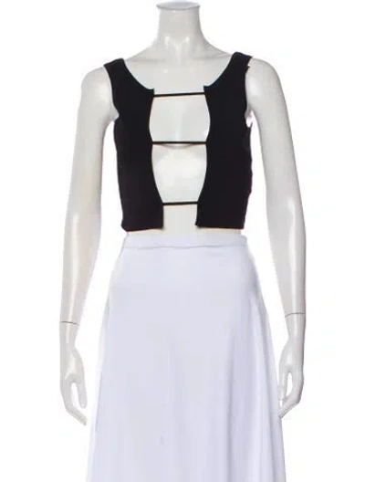 Pre-owned Christopher Esber Asymmetrical Sleeveless Crop Top In Black