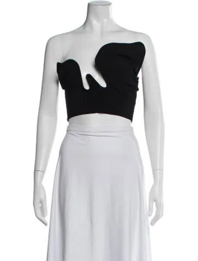 Pre-owned Christopher Esber Asymmetrical Sleeveless Crop Top In Black