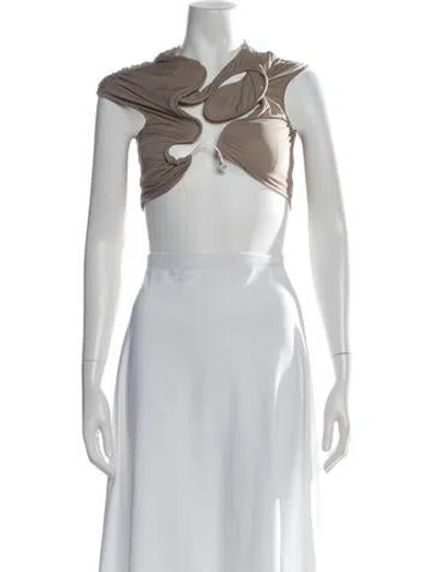 Pre-owned Christopher Esber Asymmetrical Sleeveless Crop Top W/ Tags In Purple