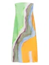 Christopher Esber Aura Silk Strapless Dress In Tangelo Aura Print In Multi