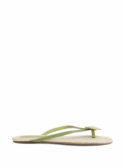 Christopher Esber Aura Quartz Stone-embellished Flip Flops In Green