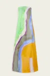 Christopher Esber Aura Silk Strapless Dress In Tangelo Aura Print In Multi