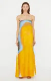 Christopher Esber Aura Silk Strapless Dress In Orange
