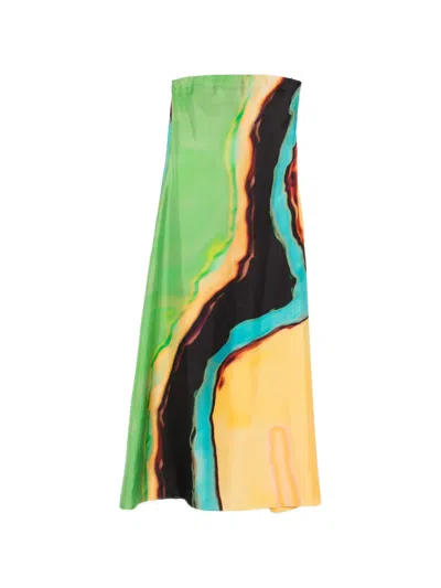 Christopher Esber Aura Strapless Maxi Dress In Multi
