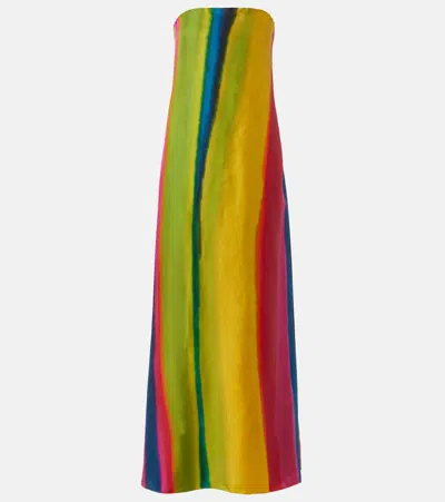 Christopher Esber Aura Striped Silk Satin Maxi Dress In Multicoloured