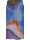 Christopher Esber Aura Printed Chainmail Midi Skirt In Blau