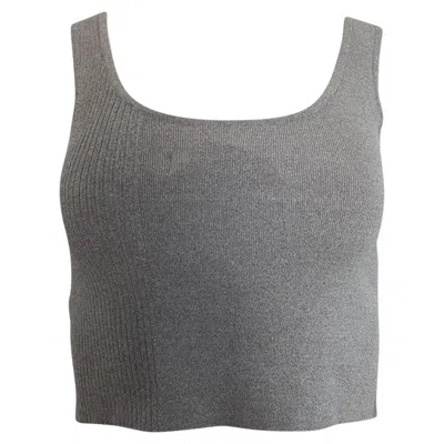 Christopher Esber Back Cutout Sleeveless Crop Top In Grey Rayon