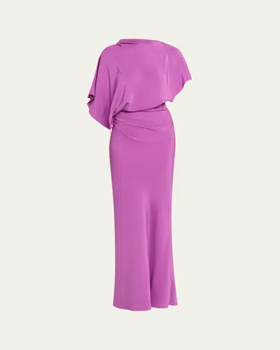 Christopher Esber Backless Draped Satin Dress In Pink