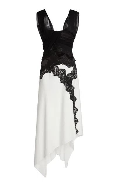 Christopher Esber Baile Wrapped Tulle Dress In Black,white
