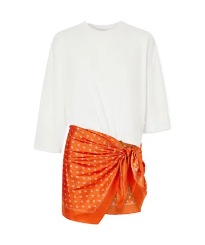 Christopher Esber Bandana Printed Cotton And Silk-blend T-shirt In White