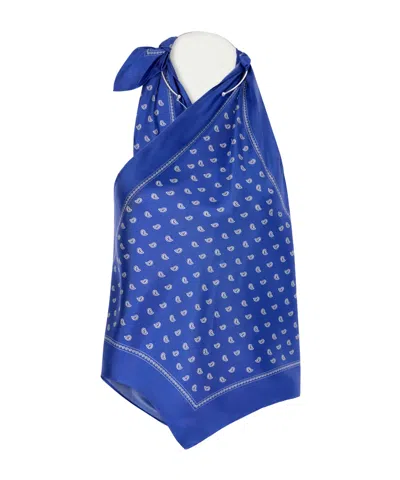 Christopher Esber Bandana-print Scarf-tie Top In Blue