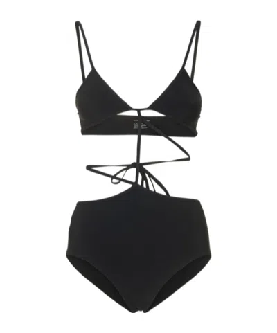 Christopher Esber Bandeau Tie One Piece Swimsuit In Black