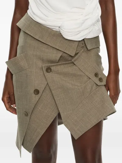 Christopher Esber Banyan Deconstructed Mini Skirt In Brown