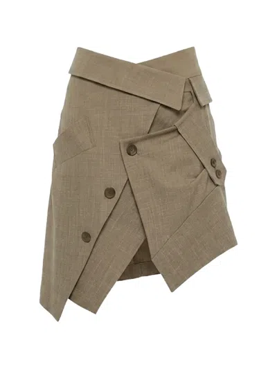 Christopher Esber Banyan Deconstructed Mini Skirt In Neutral