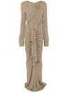 Christopher Esber Bateau Draped Maxi Dress In Green