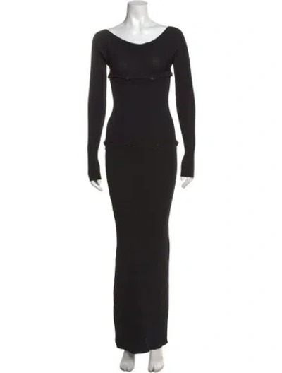 Pre-owned Christopher Esber Bateau Neckline Long Dress In Black