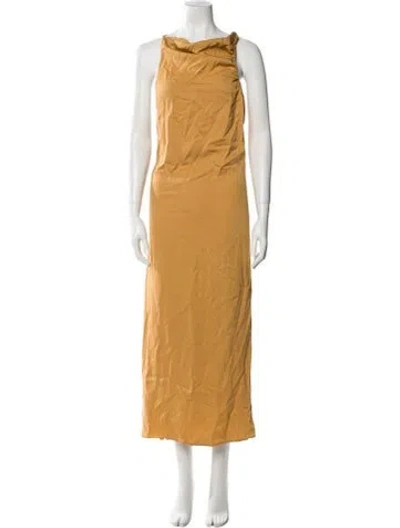 Pre-owned Christopher Esber Bateau Neckline Long Dress In Neutral