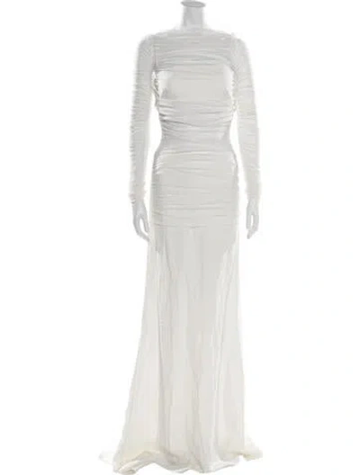Pre-owned Christopher Esber Bateau Neckline Long Dress W/ Tags In White