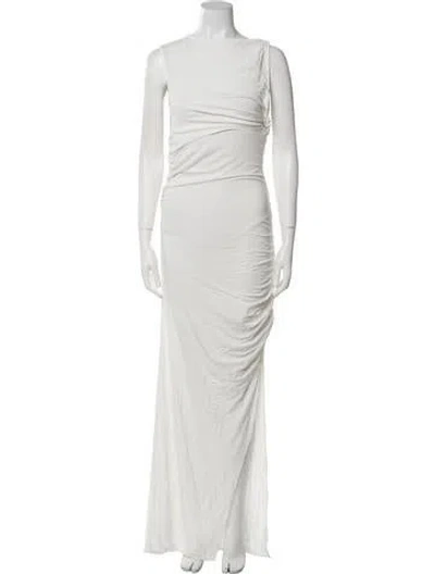 Pre-owned Christopher Esber Bateau Neckline Long Dress In White
