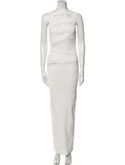 Pre-owned Christopher Esber Bateau Neckline Long Dress In White