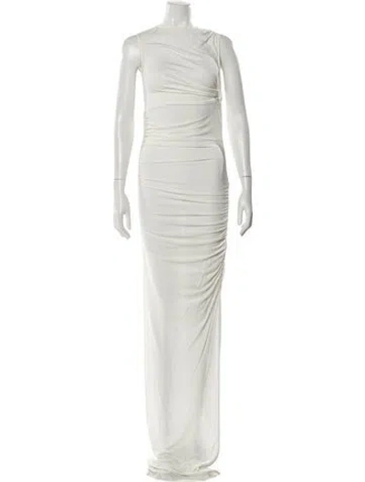Pre-owned Christopher Esber Bateau Neckline Long Dress In White