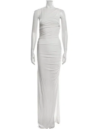 Pre-owned Christopher Esber Bateau Neckline Long Dress In White