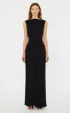 Christopher Esber Bateau Whirl Pleated Knit Dress In Black