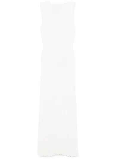 Christopher Esber Bateau Whirl Pleated Knitted Dress In White