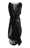 Christopher Esber Bayeux Torn Silk-jacquard Midi Dress In Black