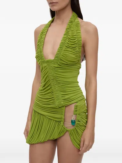 Christopher Esber Beach Glass Bubble Mini Dress In Green