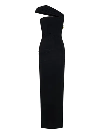 Christopher Esber Beach Glass Draped Maxi Dress In Black