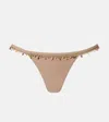 Christopher Esber Beach Quartz Embellished Bikini Bottoms In Brown