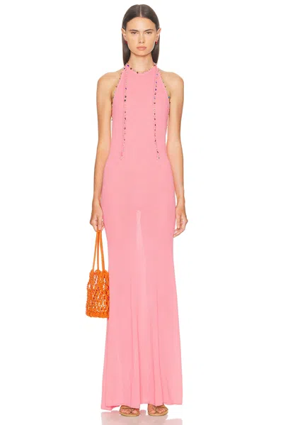 Christopher Esber Beach Quartz Halter Dress In Pink