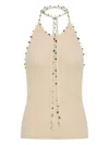 Christopher Esber Beach Quartz Halter-neck Tank Top In Nude