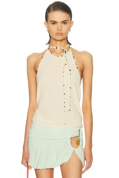 Christopher Esber Beach Quartz Halter Tank Top In Brown