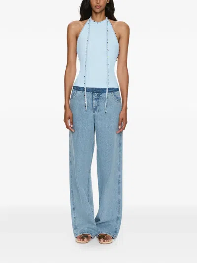 Christopher Esber Beach Quartz Halter Top In Blue