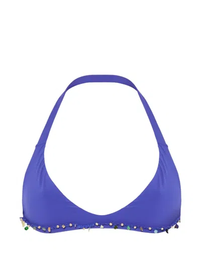 Christopher Esber Beach Quartz Minuscule Bikini Top In Blue