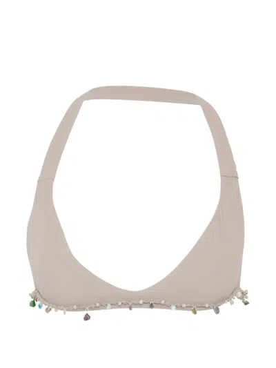 Christopher Esber Beach Quartz Minuscule Bikini Top In Neutral