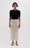 Christopher Esber Beaded Lace Midi Skirt In White