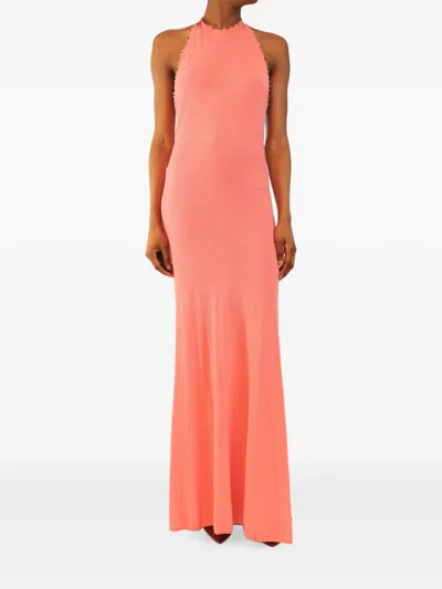 Pre-owned Christopher Esber Beaded Maxi Dress In Pink