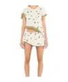 Christopher Esber Embla Beaded Crushed Tee In Putty Multi In Neutral