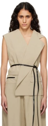 Christopher Esber Asymmetric Vest In Stone
